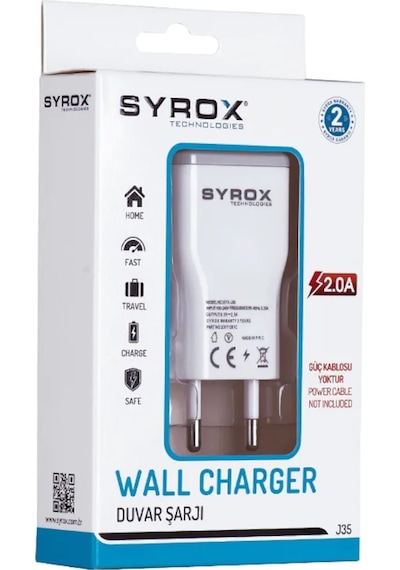 Syrox 2.0A Samsung Uyumlu Micro Usb Şarj Cihazı Syx-J15 Syrox 2.0A Samsung Uyumlu Micro Usb Şarj Cihazı Syx-J15