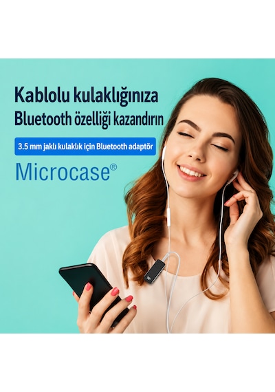 Microcase Bluetooth 5.3 Alıcı Verici Aux Adaptör Tx Rx Kablosuz Araç Ses Sistemi Ve Hoparlör Dönüştürücü Al5780