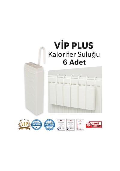 6 Adet Kalorifer Suluk Petek Üstü Suluğu Ortam Oda Nemlendirici Hava Nemlendiricisi Vip Plus Beyaz T Diğer
