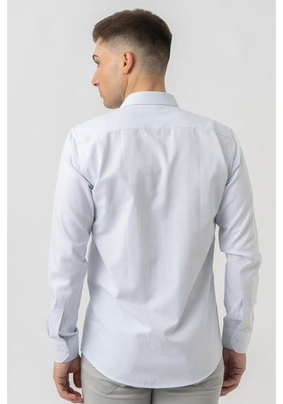 White Stone Aigle G17460 Regular Fit Armürlü Pamuklu Gömlek Mavi-mavi Mavi