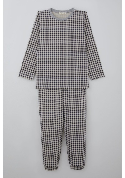 Breeze Erkek Çocuk Pijama Takımı Ekose Desenli 4-8 Yaş, Karışık Renk