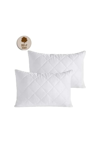 %100 Pamuk Alez Kapitone Yastık Koruyucu - 50x70 Cm, 2'li Set Açık Gri