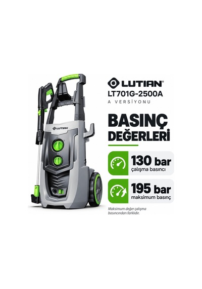 Lutian Lt701g-2500a Basınçlı Yıkama Makinesi 195 Bar 2500w İndüksiyon Motorlu