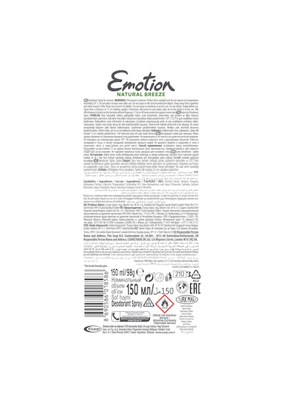 Emotion Aqua Kiss + Natural Breeze + Natural Bloom + Violet Kadın Sprey Deodorant 4 x 150 ML