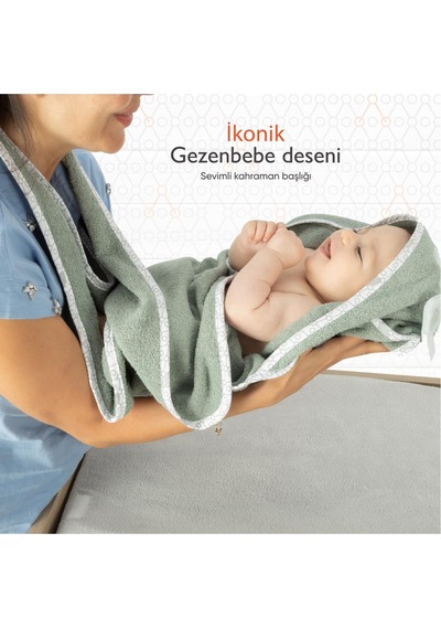 Gezenbebe Hero Kahraman Başlıklı Kundak Bebek Havlusu
