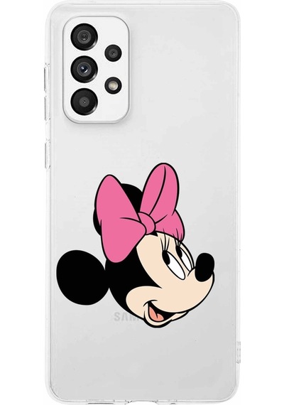 Samsung Uyumlu Galaxy A23 Kapak Minnie Mouse Tasarımlı Şeffaf Silikon Kılıf Şeffaf