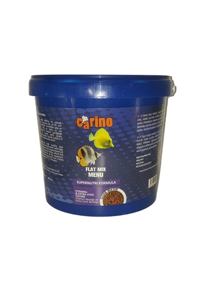 Carino Flat Mix Menu Granulat Renklendirici Balık Yemi 3 kg Kova