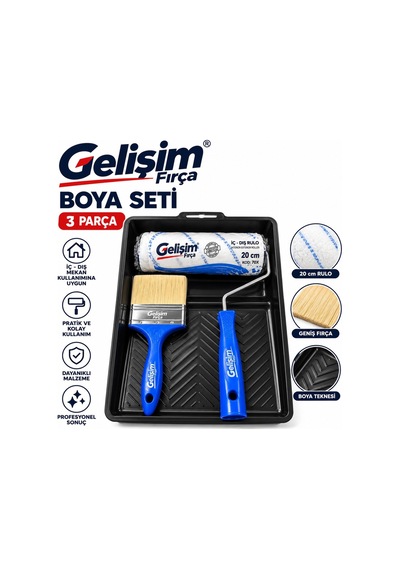 Boya Fırçası / 20 Cm Rulo / Boya Tavası / 3 Lü Boyacı Seti / Badana - 942743493