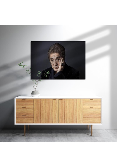 Cakasepetim Al-pacino Yaralı Yüz Gri Fon Ahşap Mdf Tablo