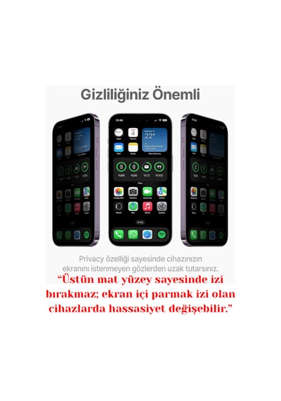 İphone 16 Plus Tam Uyumlu Mat Privacy Esnek Nano Ekran Koruyucu Film
