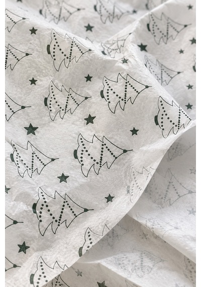 Yılbaşı Çam Ağacı Desenli Pelur Kağıt, 1kg 115 Adet - 50x70 Cm, H