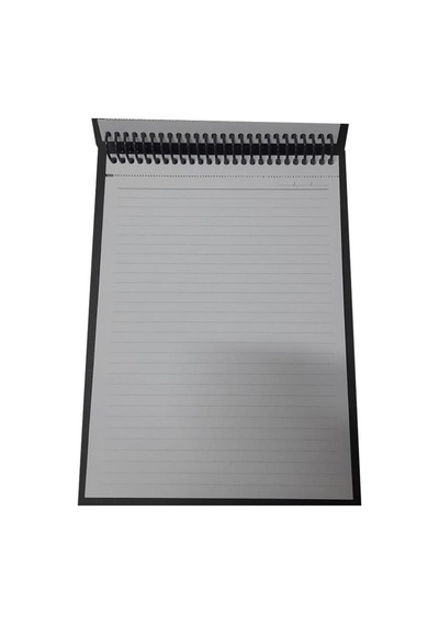 Üstten Spralli Sert Kapak Bloknot 100 Yaprak Çizgili Defter 17 x 24 Cm Mavi