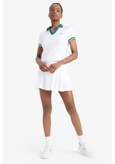 DeFactoFit Standart Fit Pileli İçi Taytlı Mini Tenis Eteği D9317AX25SPWT34 Beyaz