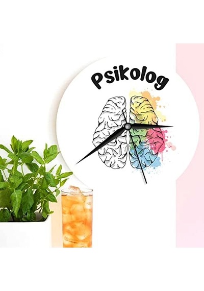 Psikoloğa Hediye Ahşap Duvar Saati Açık