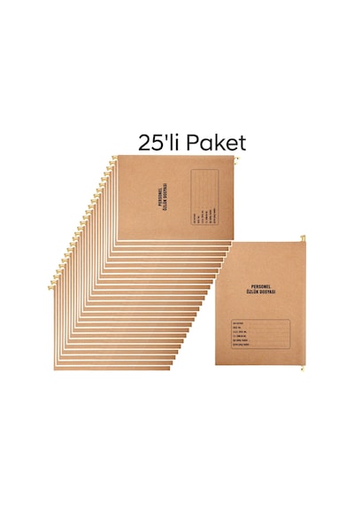 Metal Askılı Personel Özlük Dosyası 8 Yapraklı 25 Li Paket