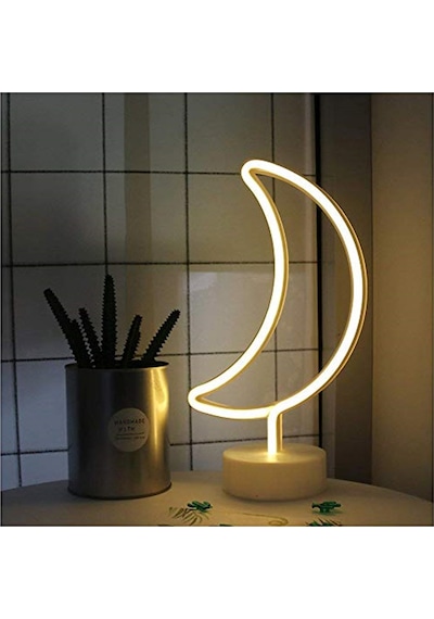 Ay Tasarımlı Neon Led Masa Ve Gece Lambası Sarı