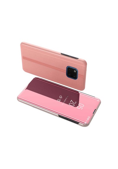 Huawei Mate 20 Pro Aynalı Kapaklı Lüx Kılıf Rose Gold