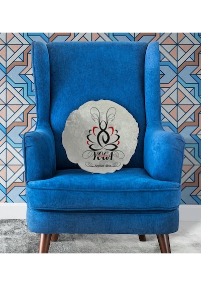 Kişiye Özel Isimli Yoga Eğitmeni Tasarımlı Dekoratif Kırlent Yast (506502693)