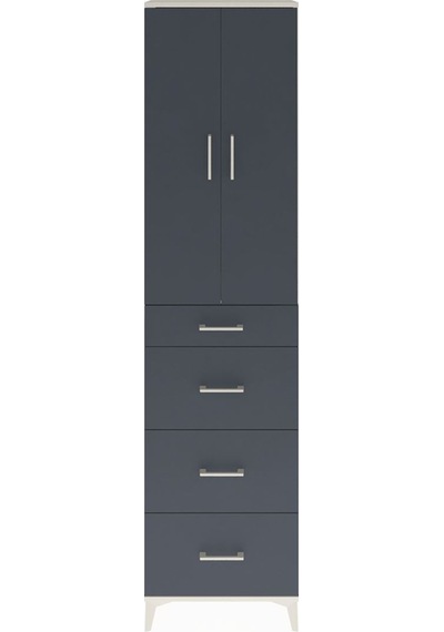 Arges Dolap Tek Raflı 4 Çekmeceli 2 Kapaklı 60x30x243 Aytaşı-... Aytaşı