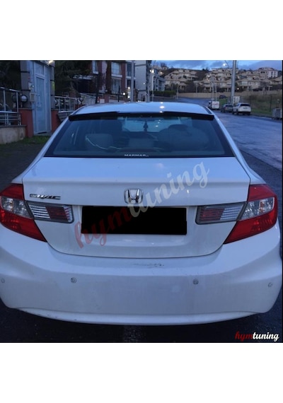 Honda Civic Fb7 Cam Üstü Spoiler. Yarasa Cam Üstü. Parlak Siyah