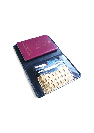 Vip Gift Voyager Hakiki Deri Pasaport Kılıfı Croco Kahve Çok Renkli