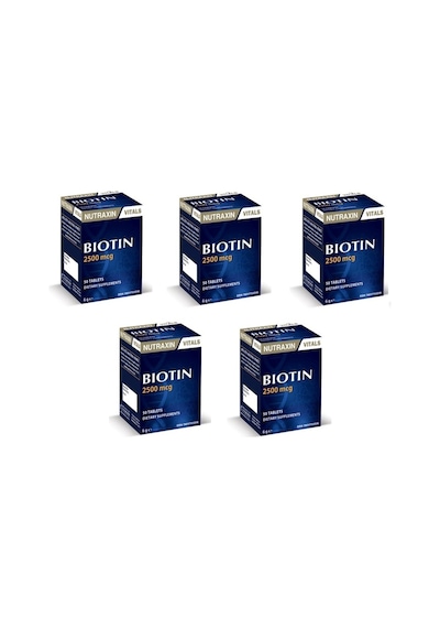 Nutraxin Biotin 2500 Mcg 50 Kapsül 5 Adet