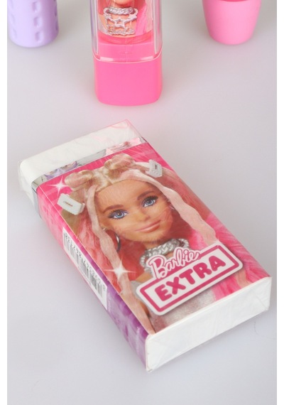 X Dekomus Lisanslı Barbie 4 Adet Silgi Seti Ruj Silgi,çevirmeli Roket Silgi,kare Silgi,roket Silgi,basmalı Silgi