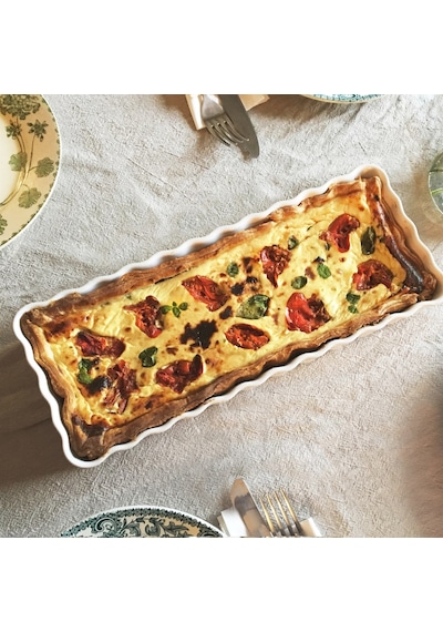 Emile Henry Tart-börek-fırın Kabı Dikdörtgen 36.5 X 15 Cm - Kırmızı/burgundy Kırmızı