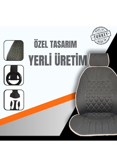 Space Oto Koltuk Minderi, Renault Araçlara Uyumlu 2'li Set Özel Tasarım Minder Premium 001