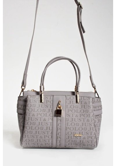 Just Polo Kadın Gri Monogram El Ve Omuz Çantası Yeni Sezon 2201mh
