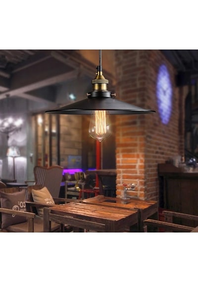 Mylights Retro Tekli Metal Sarkıt (371166075)-Siyah Içi Beyaz