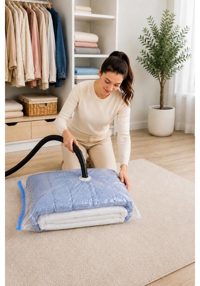 Vakumlu Hurç Saklama Poşeti 80x100 Cm Vakumlu Hurç Çok Renkli
