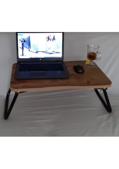 Depolife Servis Çay Yemek Sehpası Bilgisayar Ders Çalışma Masası Notebook Ceviz