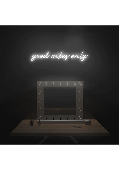 Good Vibes Only Yazılı Neon Tabela Beyaz