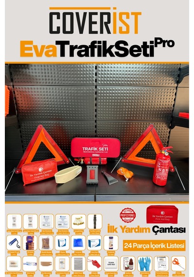 Eva Trafik Seti Plus - 1 Kg Yangın Tüpü - 4 Yıllık - Kırmızı - Silver Paket