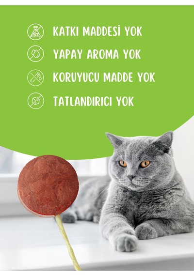 Petpops Kedi Köpekler İçin Tavuklu Kefirli Lolipop Kedi Ödülü 10'lu