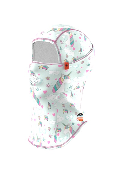 Kids Pro Balaklava Baskılı Su İtici Özellikli Dwr Snowboard Kayak, Motosiklet, Bisiklet Kar Maskesi Açık Mavi