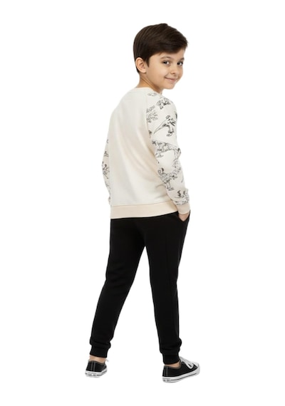 Baglan Erkek Çocuk Önü Baskılı Sweatshirt Ve Eşofman Alt Takım Bgl-st05251 Lacivert