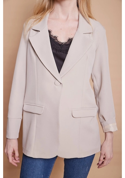 Yakalı Kolu Katlamalı Cep Kapaklı Salaş Boyfriend Oversize Hafif Likralı Kumaş Blazer Ceket-taş Taş Yakalı Kolu Katlamalı Cep Kapaklı Salaş Boyfriend Oversize Hafif Likralı Kumaş Blazer Ceket-taş Taş