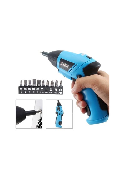 6v Pilli Tornavida Seti 180 Rpm Güçlü Vidalama, Led Aydınlatmalı, Katlanabilir Ergonomik Gövde, İleri-geri Ayar