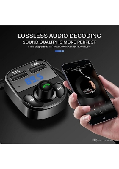 Car X8 Araç Bluetooth USB MP3 SD Kart Çakmaklık Fm Transmitter