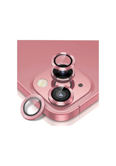 Apple Uyumlu iPhone 15 / 15 Plus Alüminyum Seri Kamera Lens Koruyucu Rose Gold Rose Gold