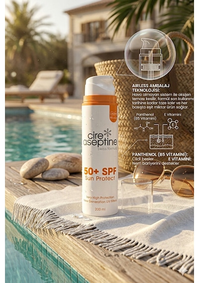 Airless Günes Koruyucu Vücut Spf 50+ Sun Protect 200 Ml