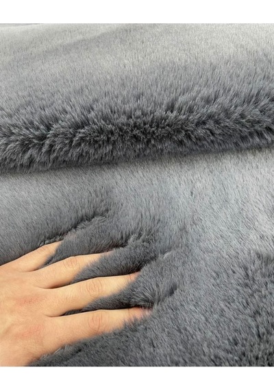 Saraz Halı Tavşan Tüyü Post Puffy Antrasit