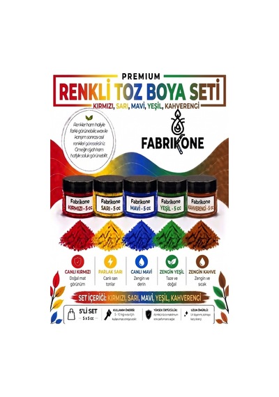 5'li Set Premium Parafin Soya Wax Toz Mum Boyası Hobi Seti - 5 Cc Kırmızı, Sarı, Mavi, Yeşil, Kahverengi Bkfab5ksrmykh5g Karışık