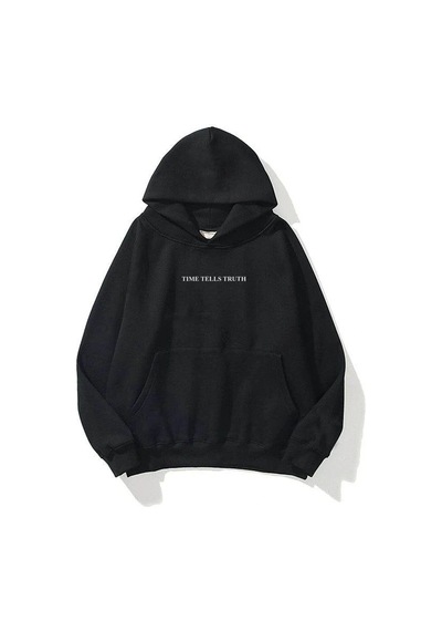 Startmore Unisex Time Tells Truth Sweatshirt Hoodie Siyah Siyah
