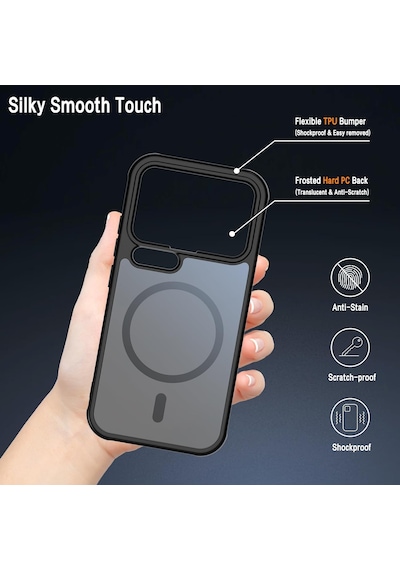 Xiaomi 17 Pro Max Uyumlu Kılıf Kamera Çevresi Korumalı Mat Siyah Magsafe Şarj Destekli