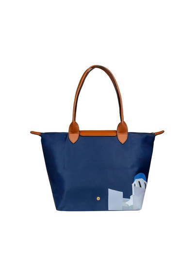 Dogo Kadın Vegan Lacivert Large El Çantası - Santorini Tasarım Multicolor