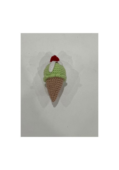 Amigurumi El Örgüsü Dondurma Anahtarlık Yeşil Yeşil