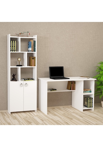 Kalenderdekor1 Kalender Dekor Avel Mayra 120 Cm Çalışma Masası Takımı Avem01 Beyaz
